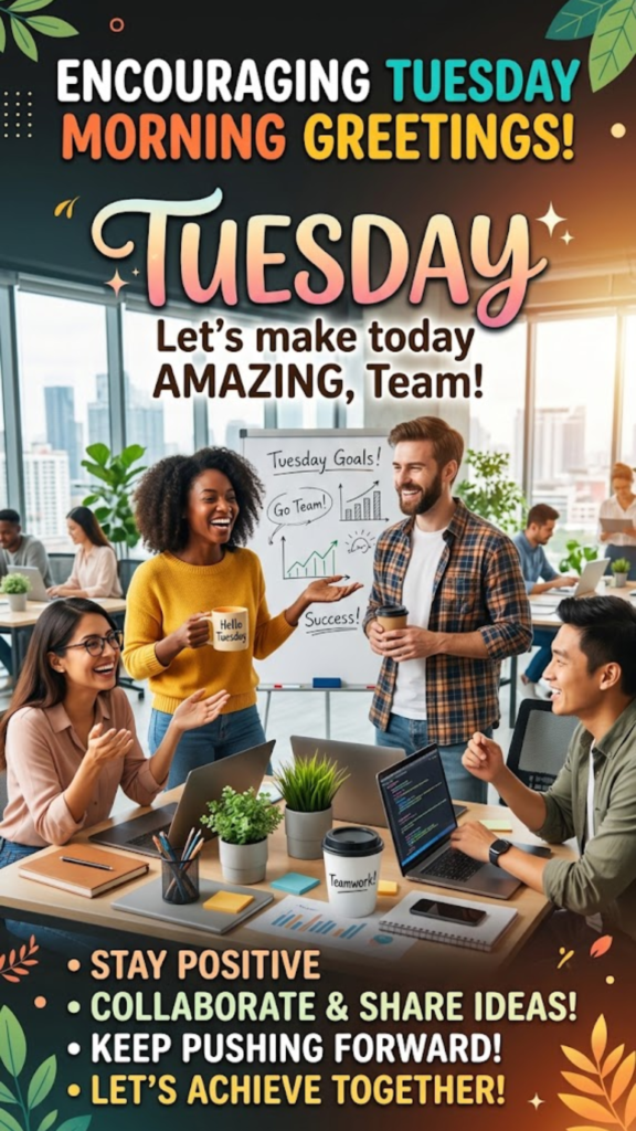 Encouraging Tuesday Morning Greetings for Coworkers