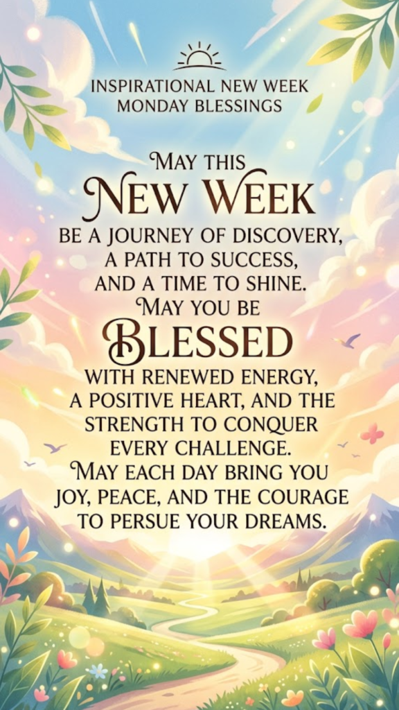 Inspirational New Week Monday Blessings
