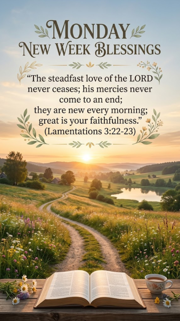 Monday New Week Blessings Bible Verse