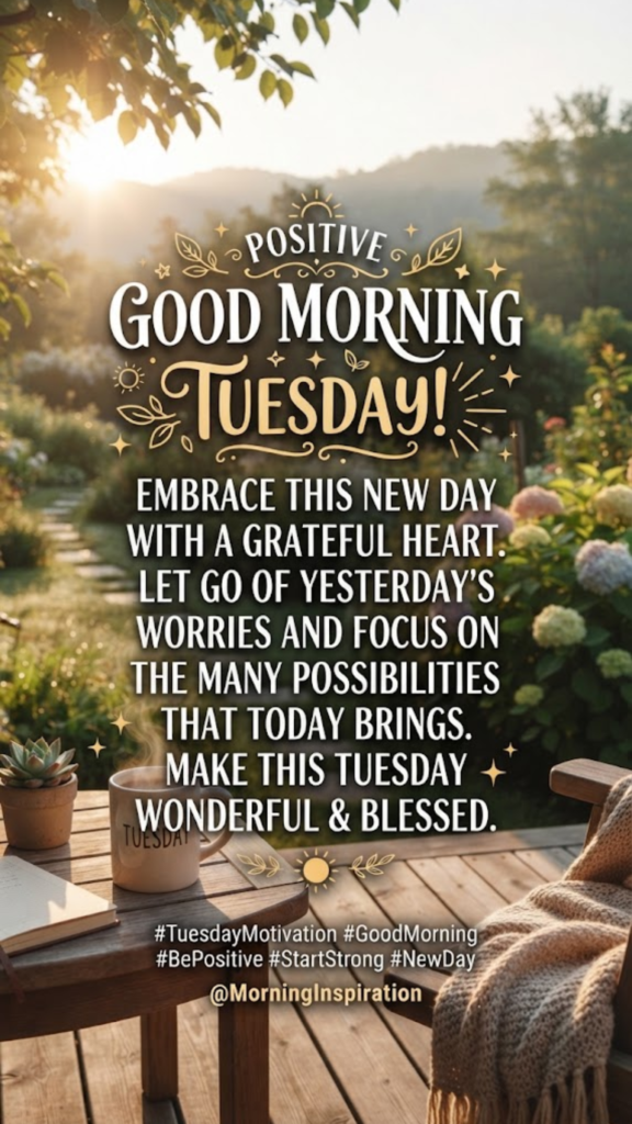 Positive Good Morning Tuesday Inspirational Quotes