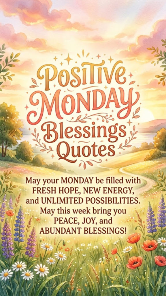 Positive Monday Blessings Quotes