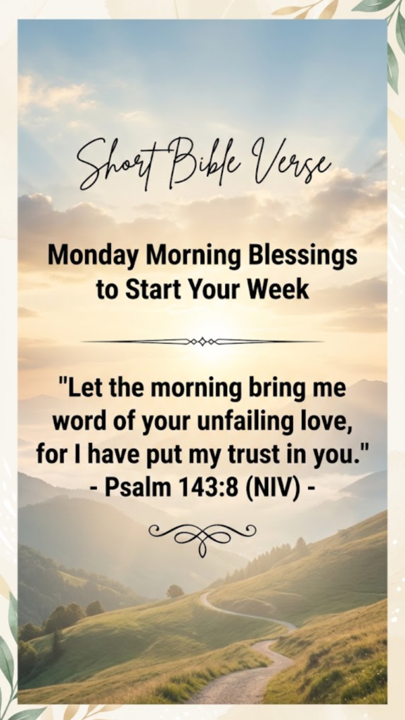 Short Bible Verse Monday Morning Blessings to Start Your Week