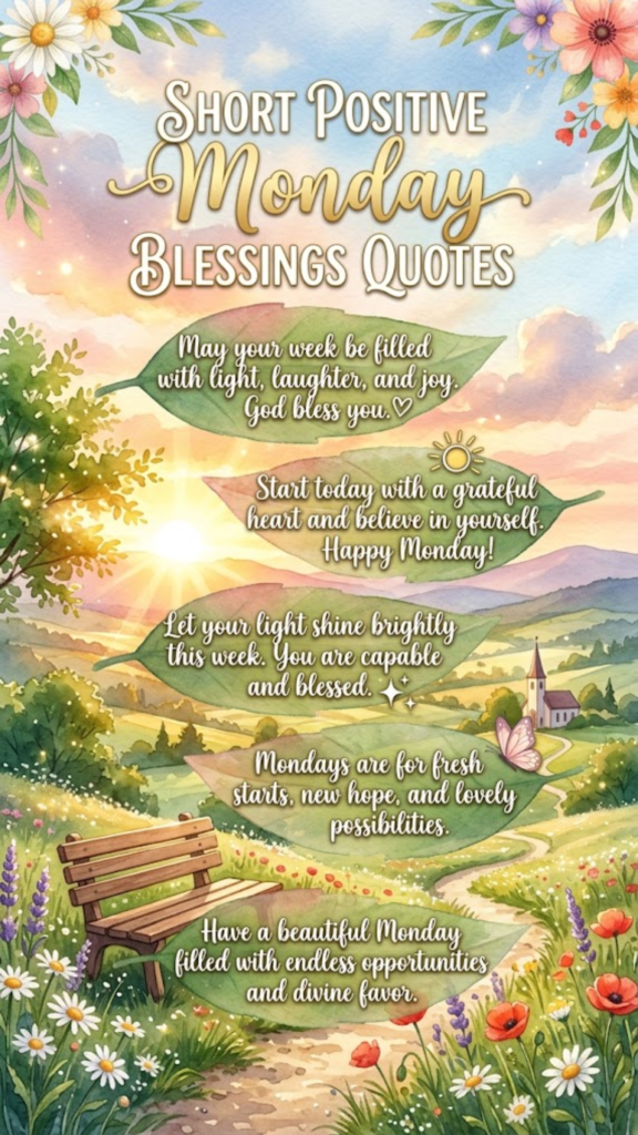 Short Positive Monday Blessings Quotes