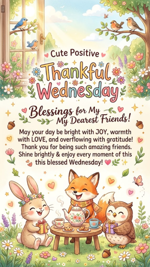 Cute Positive Thankful Wednesday Blessings for Friends