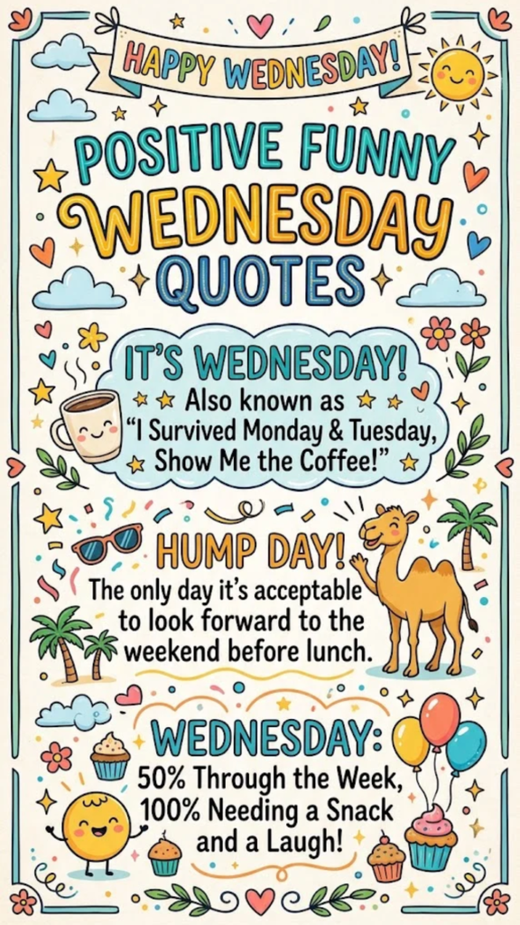 Positive Funny Wednesday Quotes