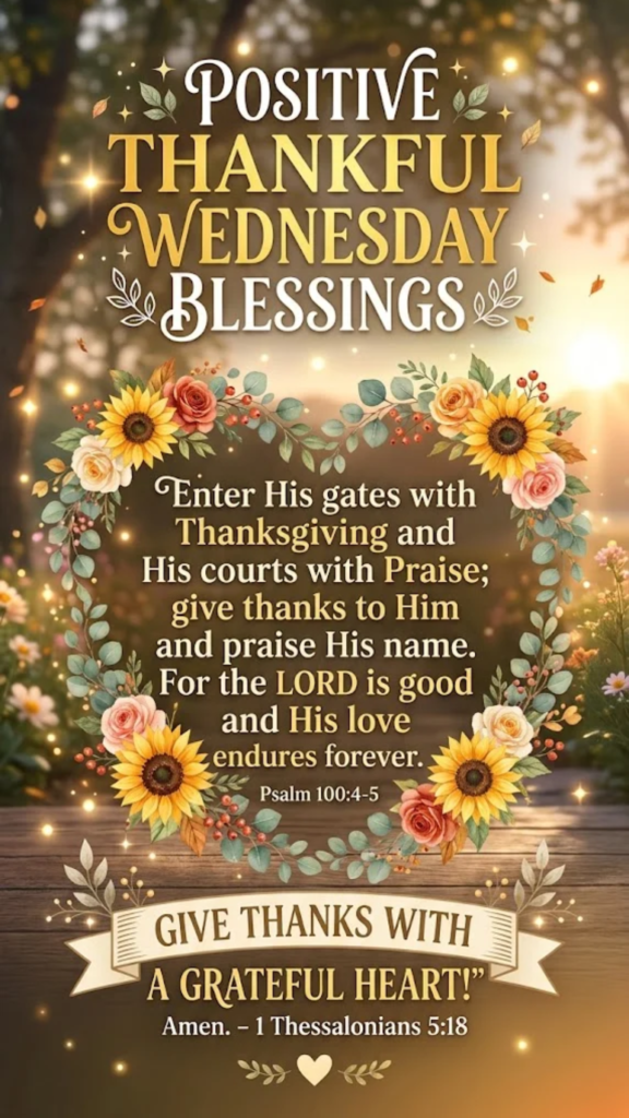 Positive Thankful Wednesday Blessings Bible Verse