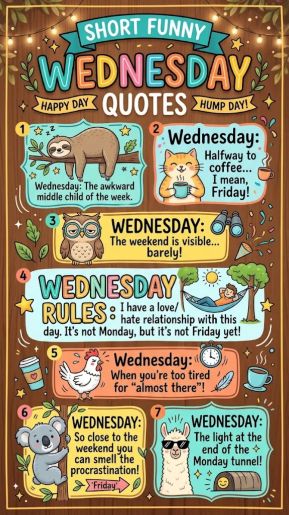 Short Funny Wednesday Quotes