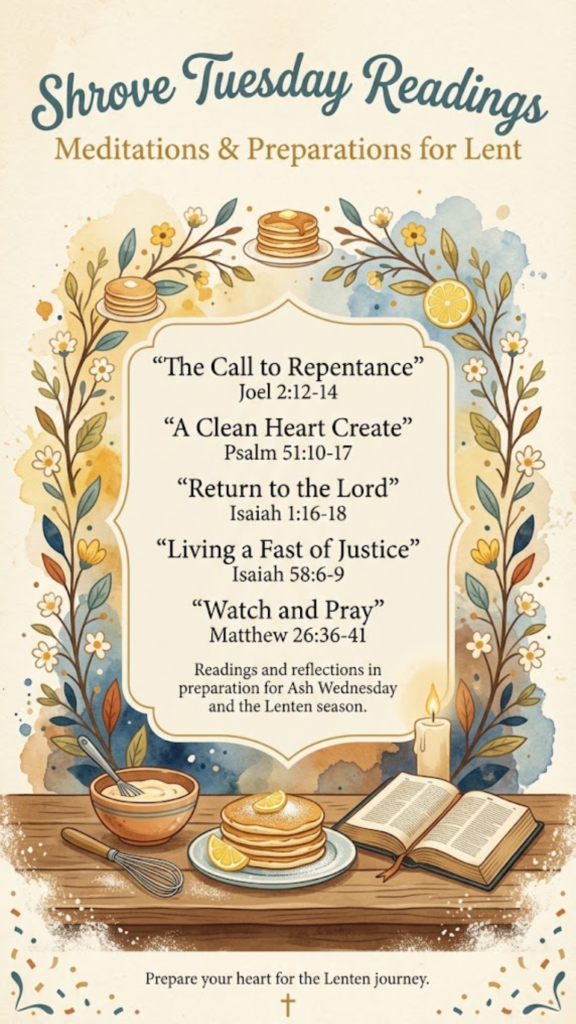 Shrove Tuesday Readings