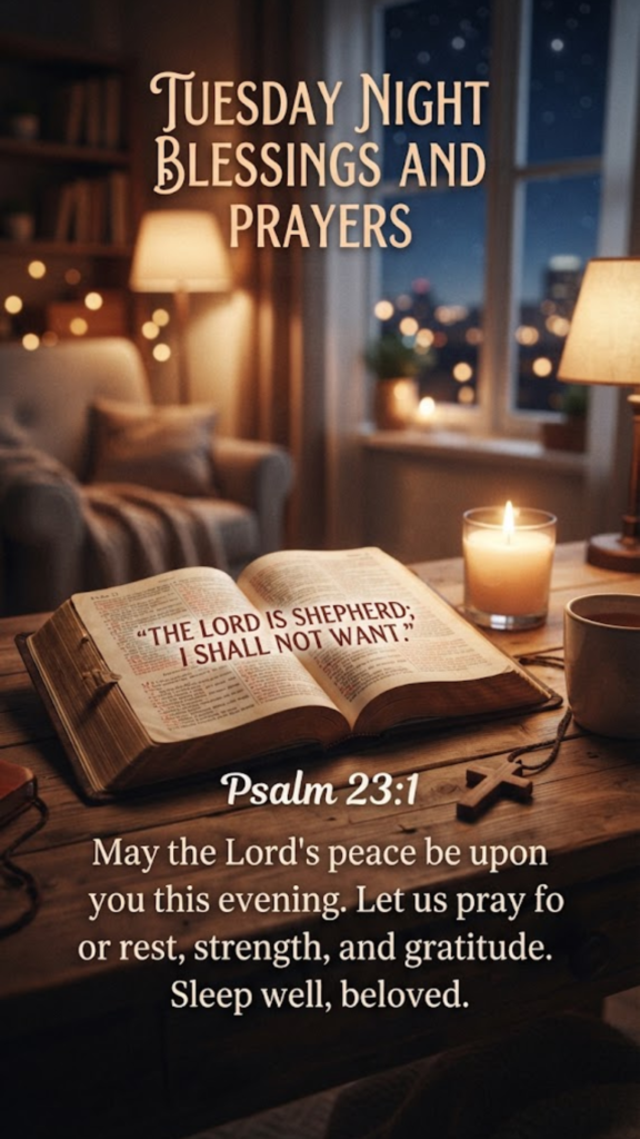 Tuesday Night Blessings and Prayers Bible Verse